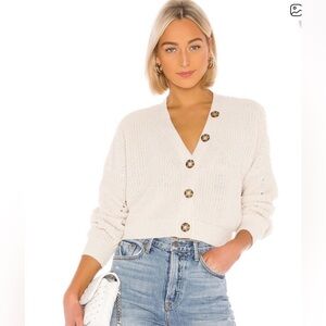 Line & Dot Scarlett Button-Up Sweater in Cream